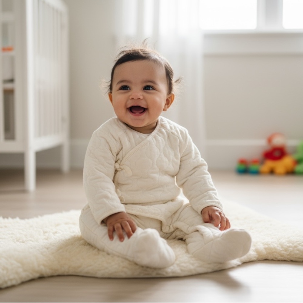 Zara Cream Quilted Baby One-Piece